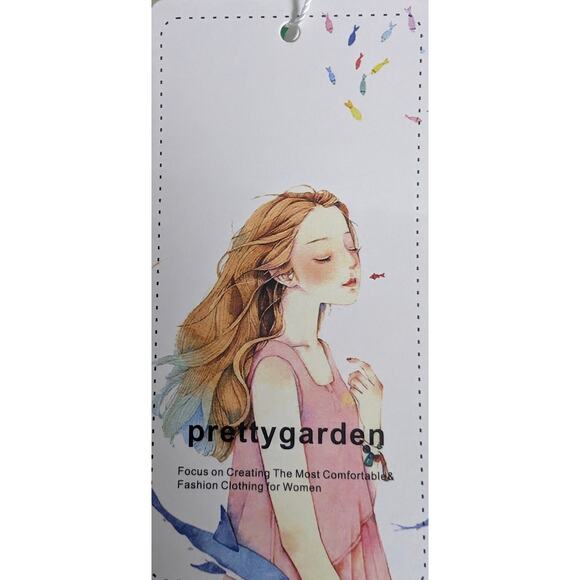 Pretty Garden Dress Floral Knot Shoulder Sleeveless Ruffle Flowy Boho Size Large - Picture 6 of 7